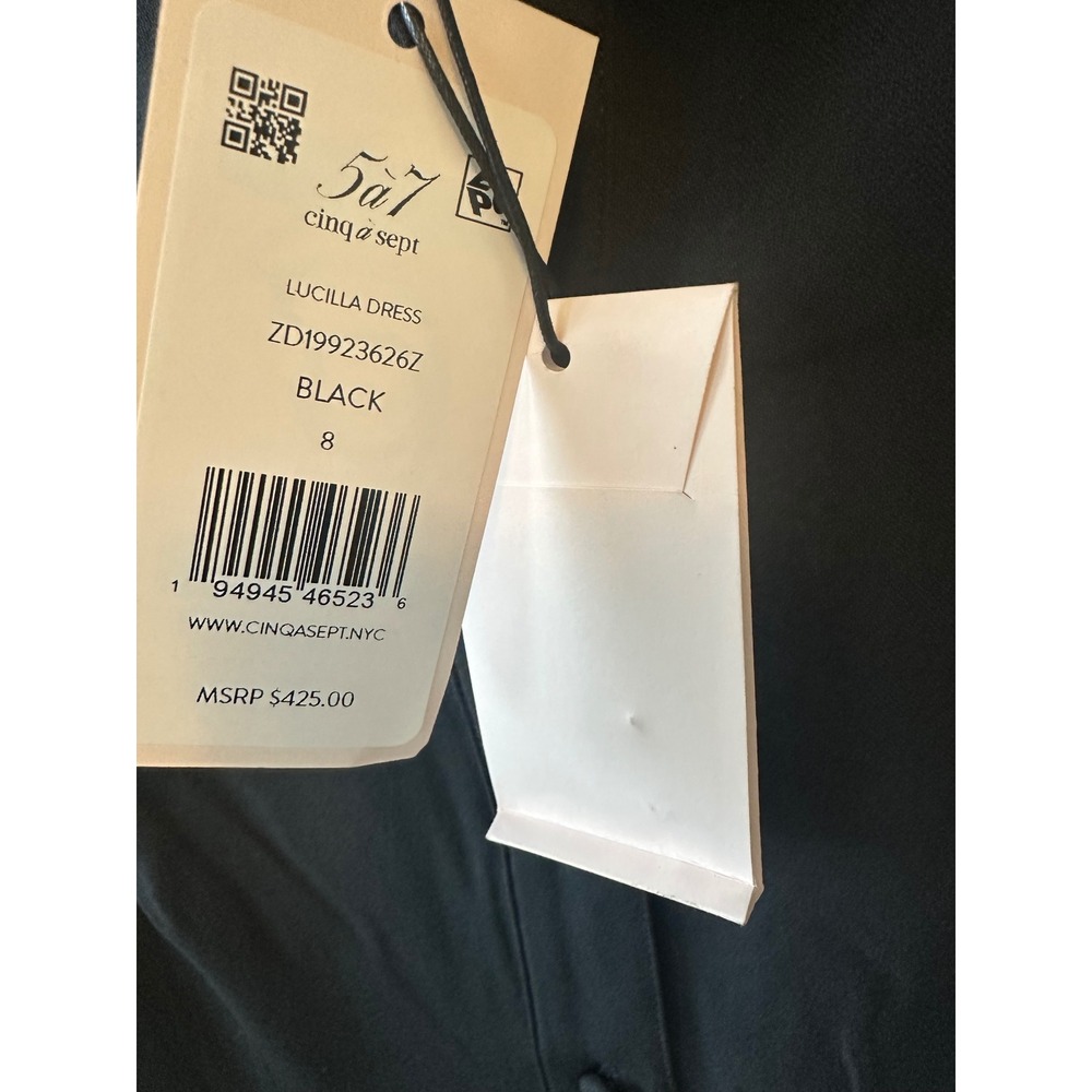 Cinq a Sept Lucilla Black Pleated Hem Ruched Sleeve Shirt Mini Dress 8 - Picture 6 of 6